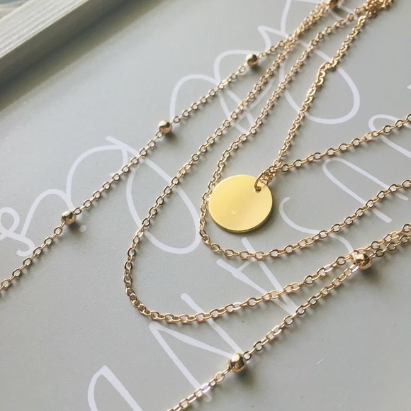 Layered Gold Coin Four-Strand Gold Choker Necklace - Picture 6 of 7